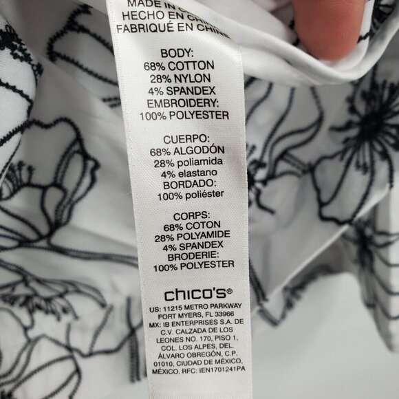 Chico's Embroidered Swing Jacket Women Size Medium NWT Alabaster Floral - Picture 6 of 12